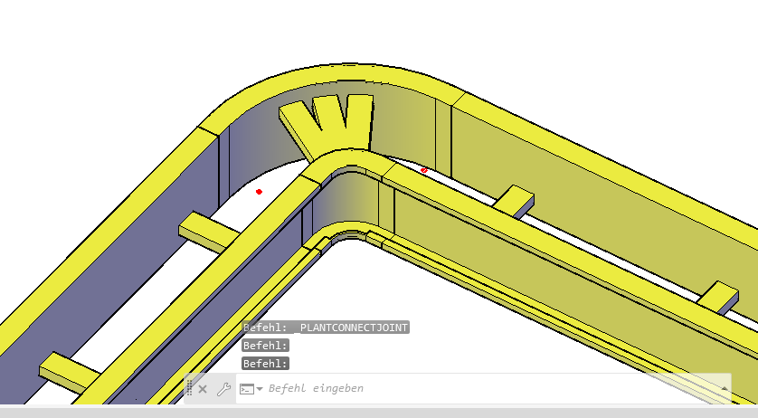 A cable tray bend before and after flipping its orientation