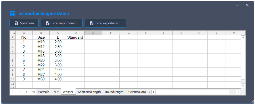 Screenshot of the Formula section in the BoltLengthCalculation.json configuration file