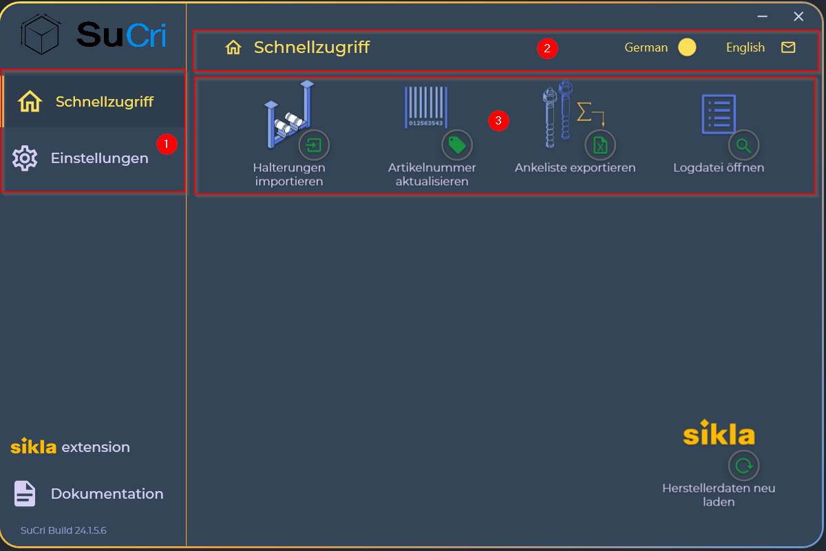 Screenshot of the Navigation Menu highlighting clickable functional areas in Module 3